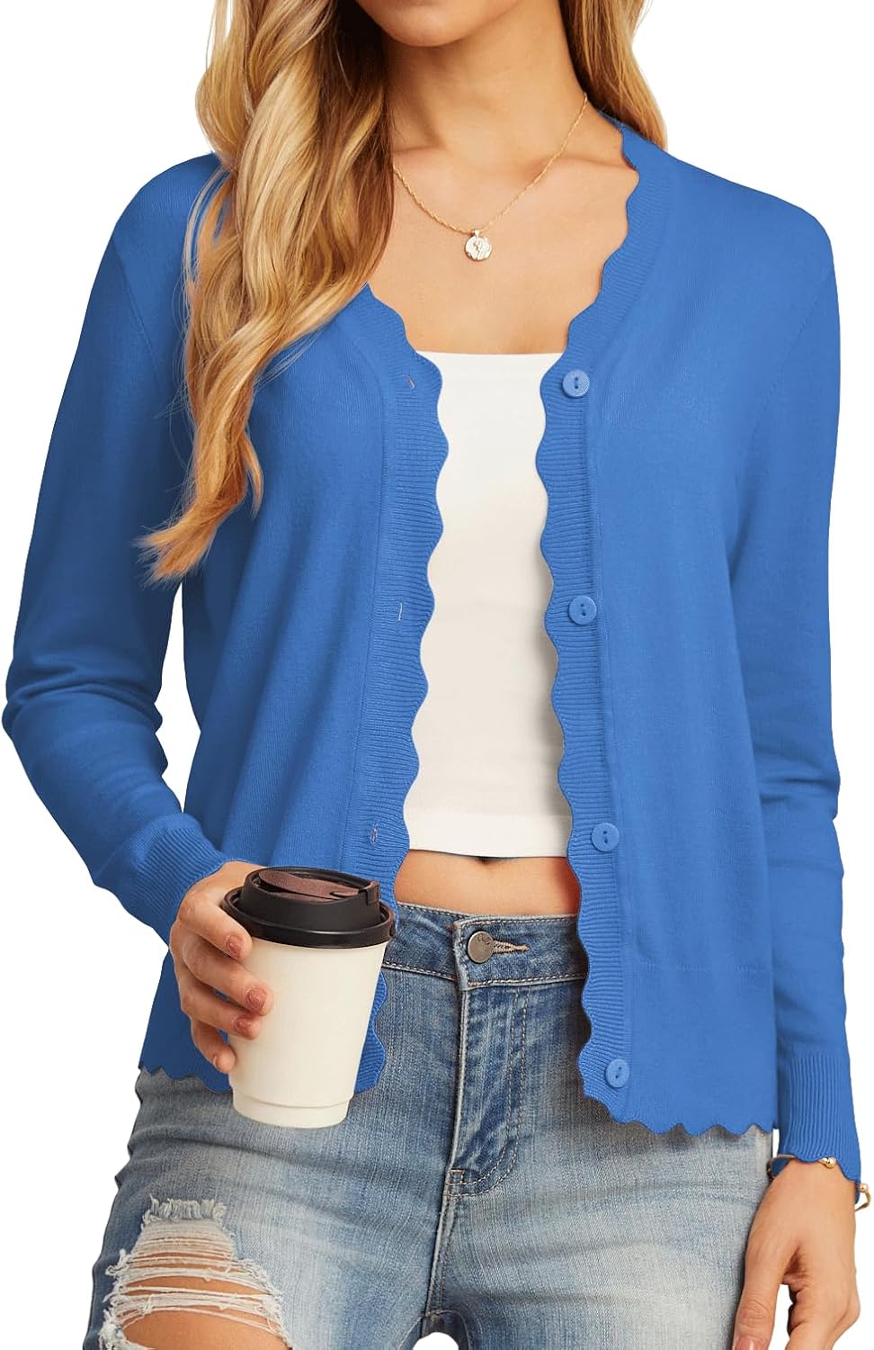 GRECERELLE Women's Long Sleeve V-Neck Cardigan for Every Occasion