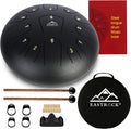 12 in Steel Tongue Drum in C Key - Black Handpan for Meditation