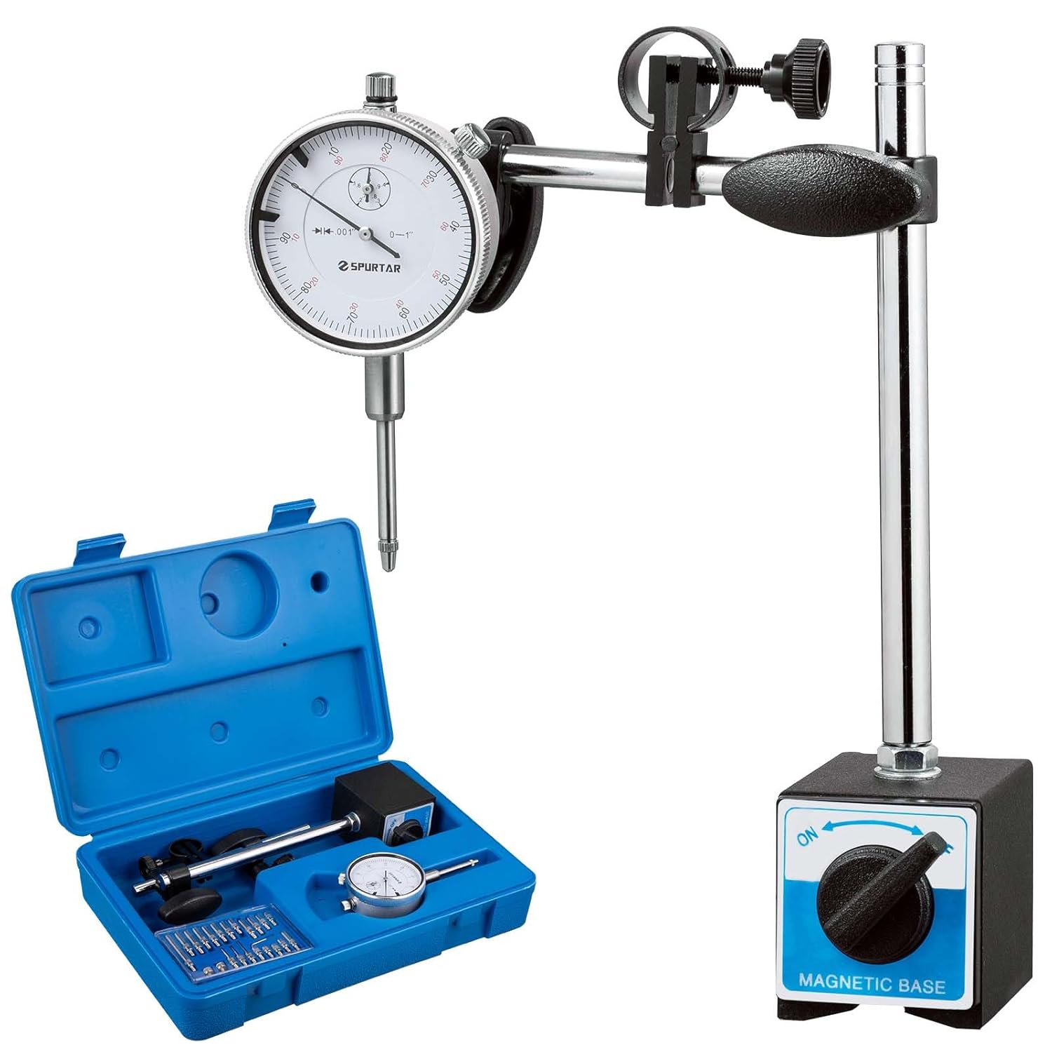 Spurtar Dial Indicator with Magnetic Base for Precision Measurement