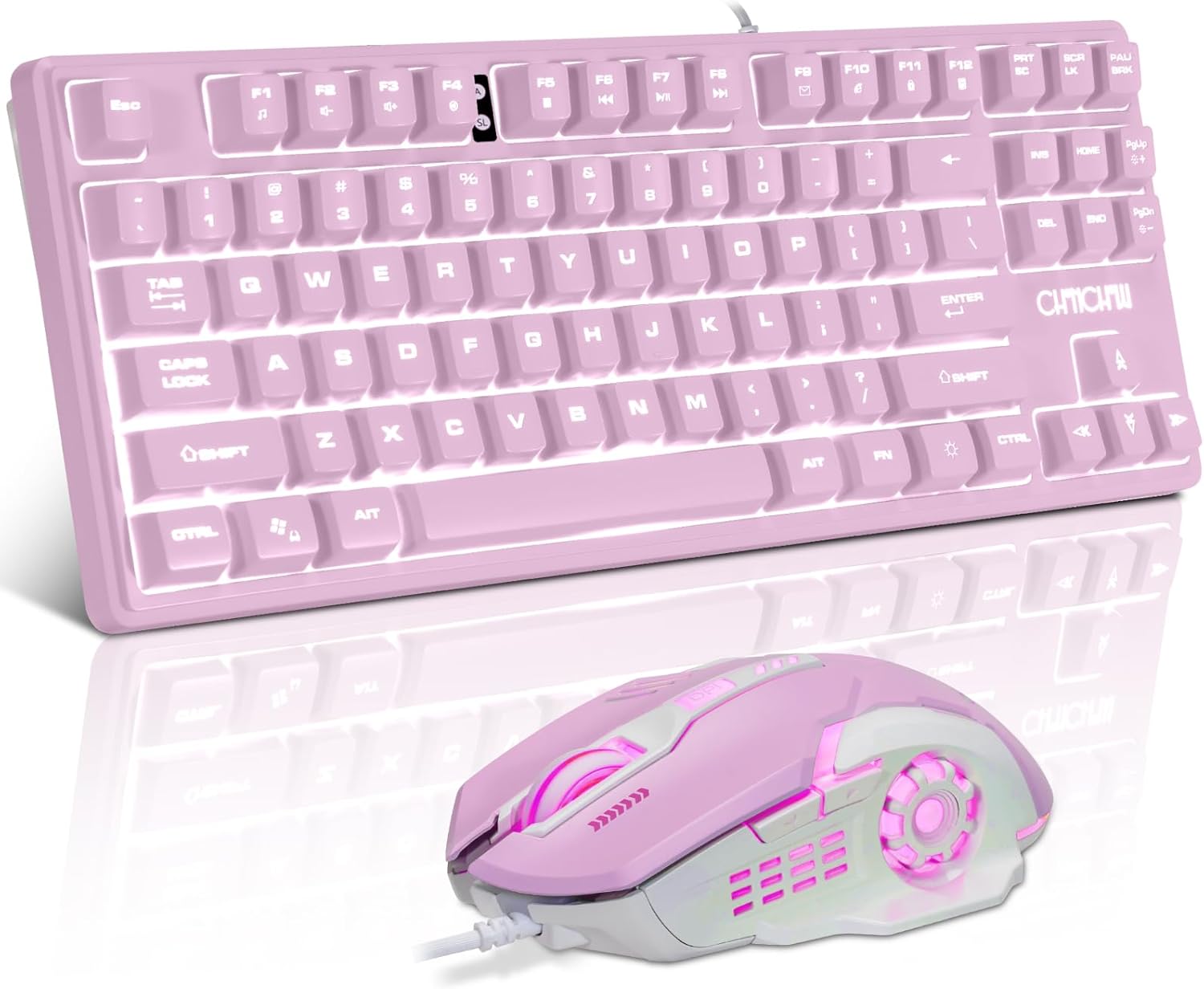 CHONCHOW Purple Backlit Keyboard & Mouse Combo