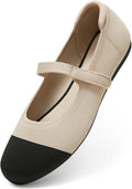 Ballet Flats for Women Mary Jane Knit Slip On Shoes - Adjustable Strap