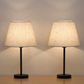 HAITRAL Bedside Table Lamps Set of 2 - Compact 15 in Nightstand Lamps