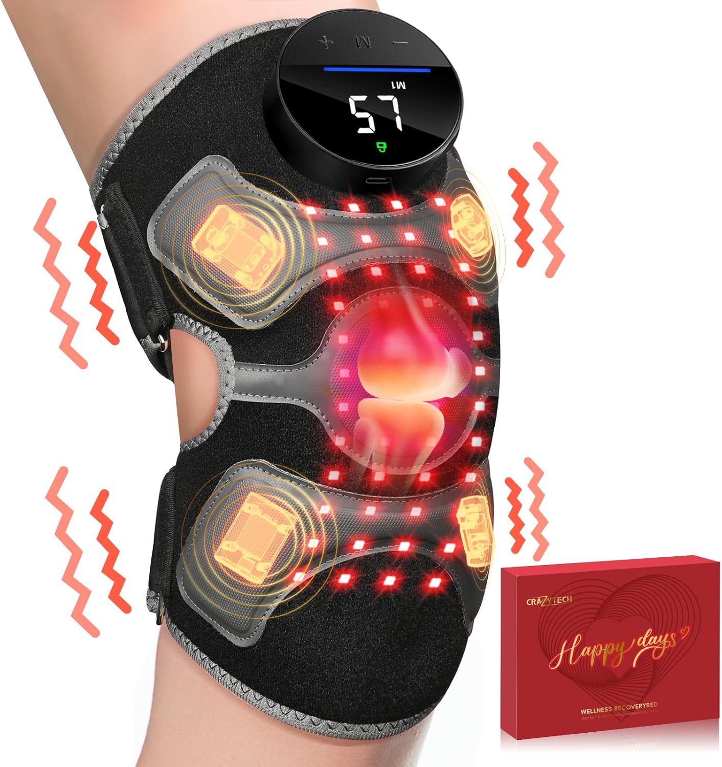 CRAZYTECH Red Light Knee Massager - Pain Relief Tech