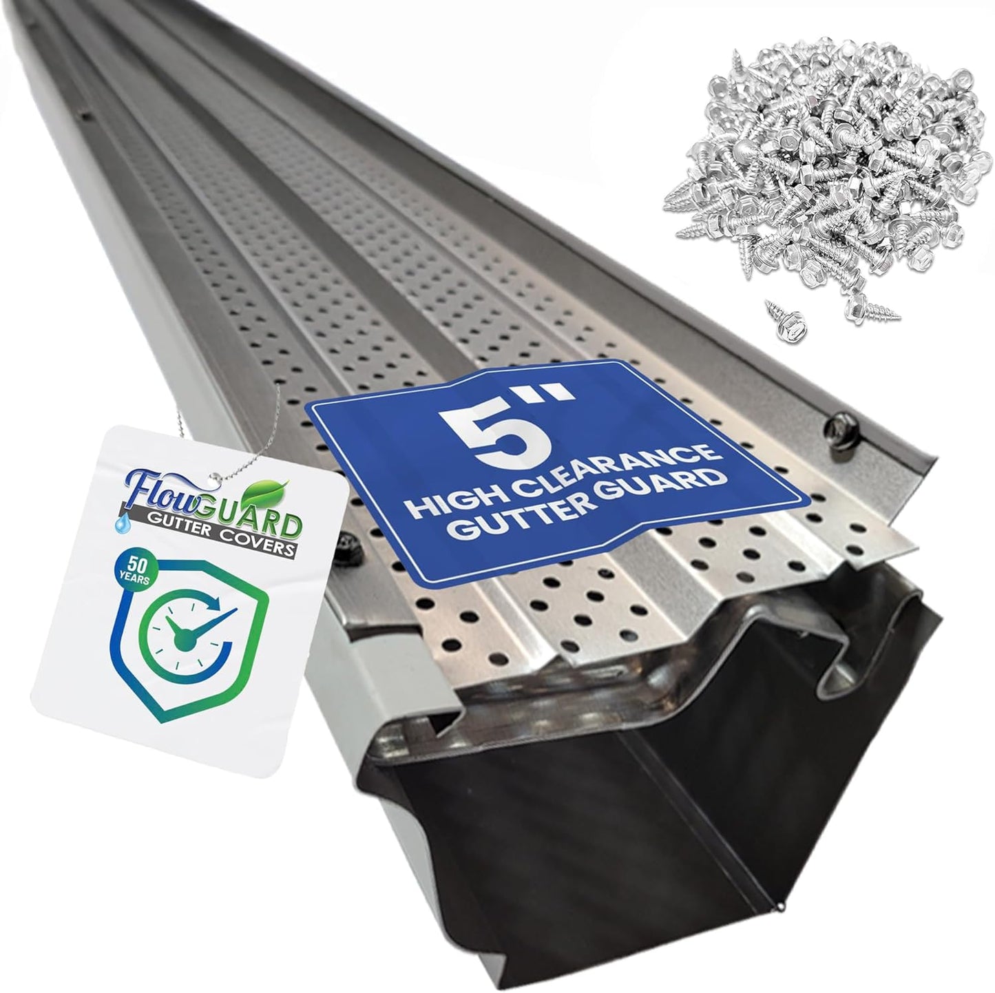 FlowGuard USA Made 5 Inch Gutter Cover System by FlexxPoint