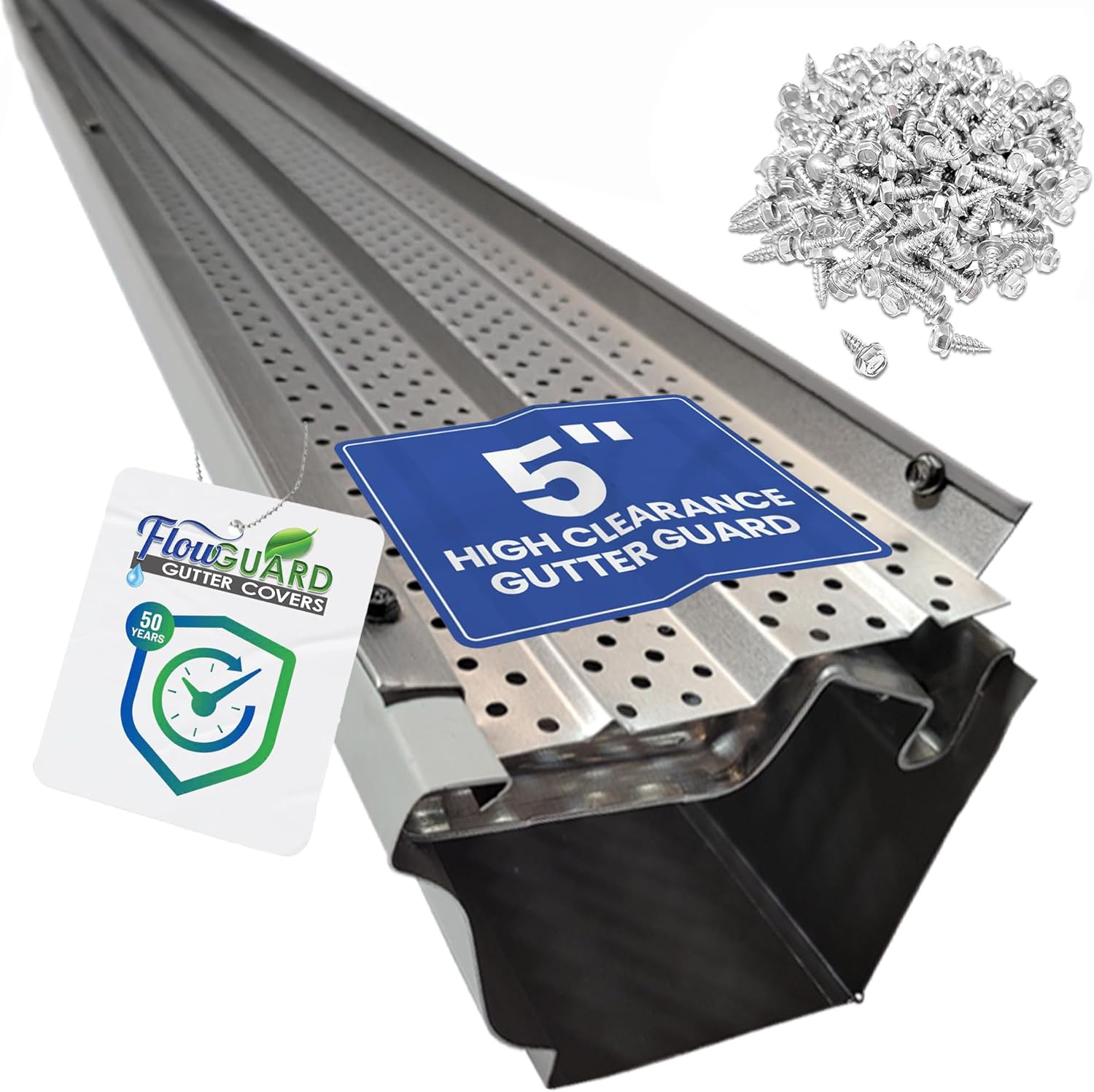 FlowGuard USA Made 5 Inch Gutter Cover System by FlexxPoint
