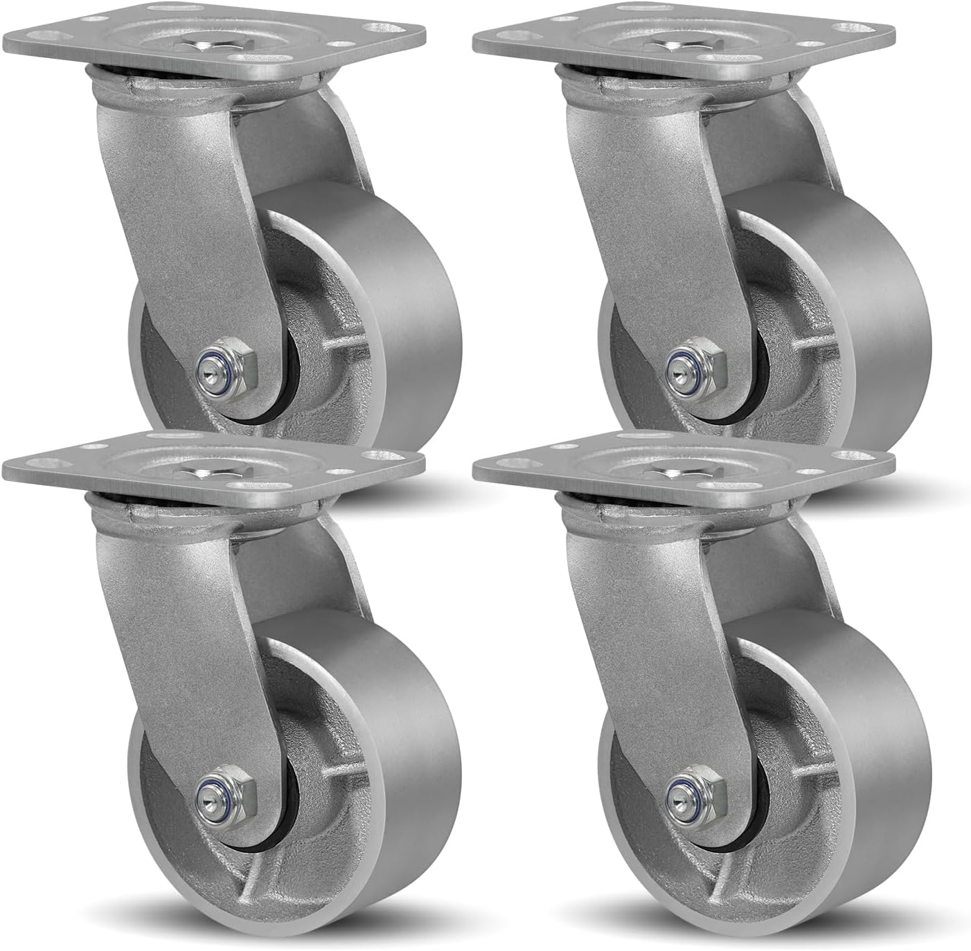 4in X 2in Cast Iron Caster Wheels for Heavy Duty Industrial Use
