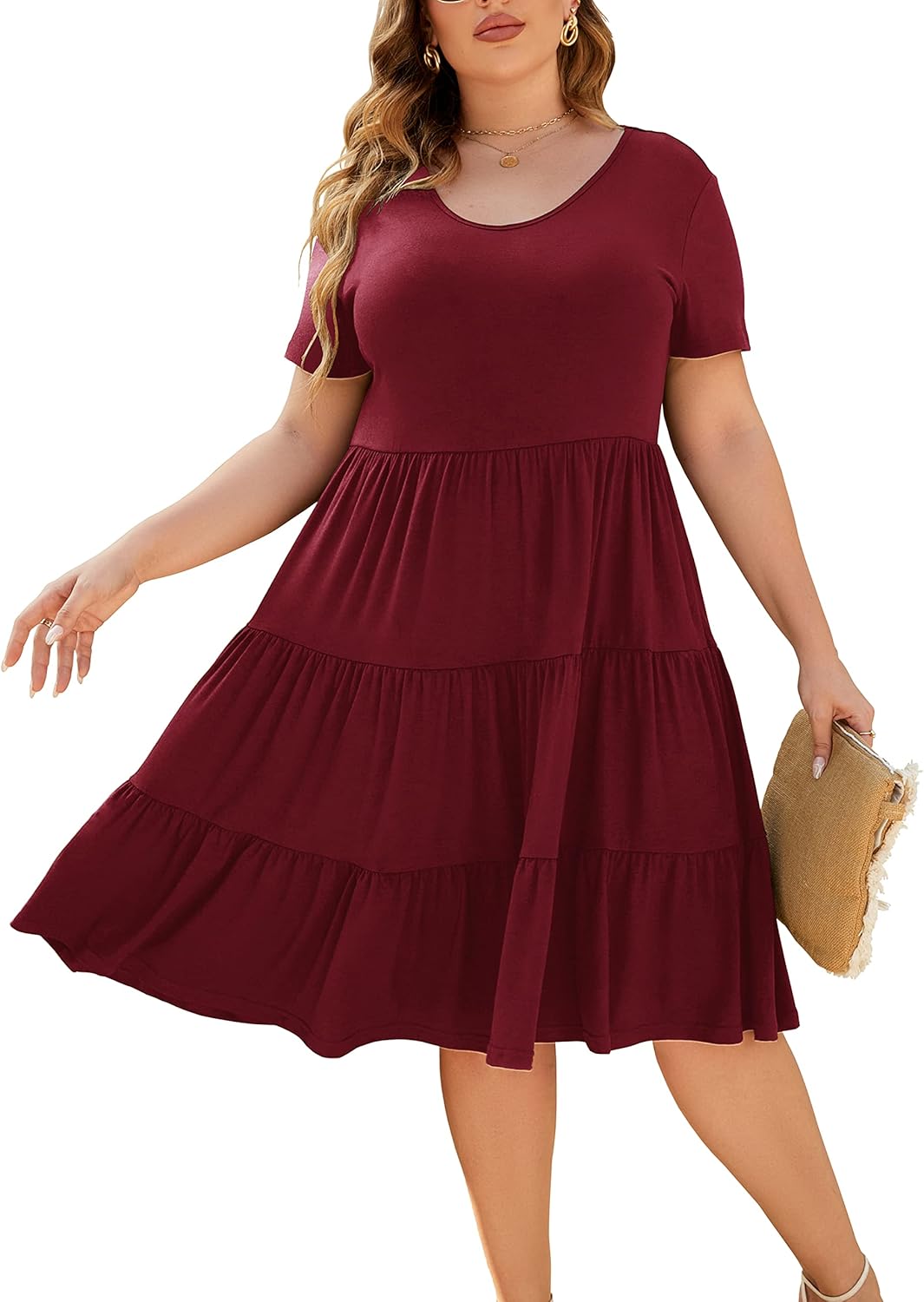 Plus Size Casual Summer Tiered Dresses for Women - Stylish Fit
