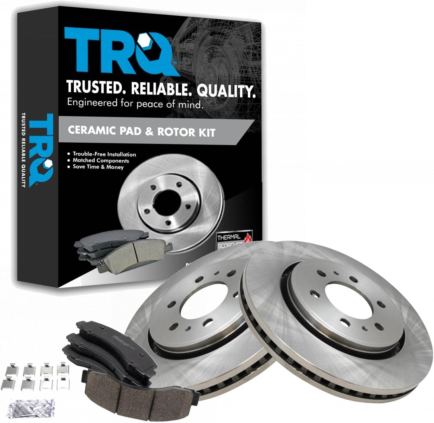 TRQ Front Brake Pad & Rotor Kit for 2018-2020 Ford Expedition