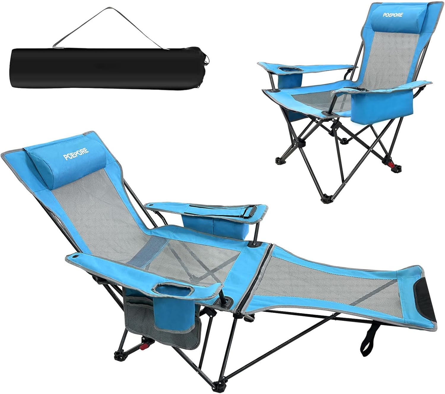 Reclining Camping Chair with Foot Rest for Ultimate Comfort