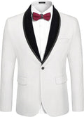 Velvet Tuxedo Floral Blazer Jacket for Men - Statement Evening Wear