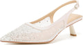 Mostrin Kitten Heels Pointed Toe Slingback Pumps - Elegant Low Heel