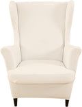 CRFATOP Jacquard Wing Chair Slipcovers 2 Piece - Stretch Protector