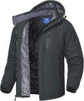 Mens Skiing Jacket with Hoodie - Warm Waterproof Winter Coat