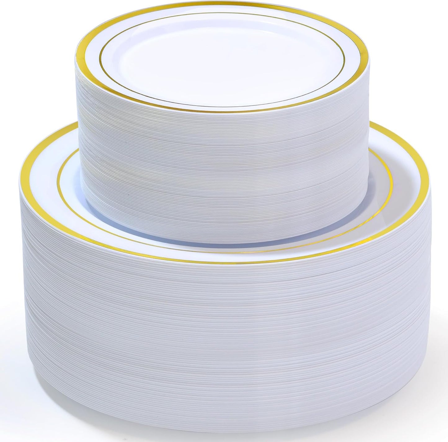 200 PCS Gold Plastic Plates for Elegant Parties and Events