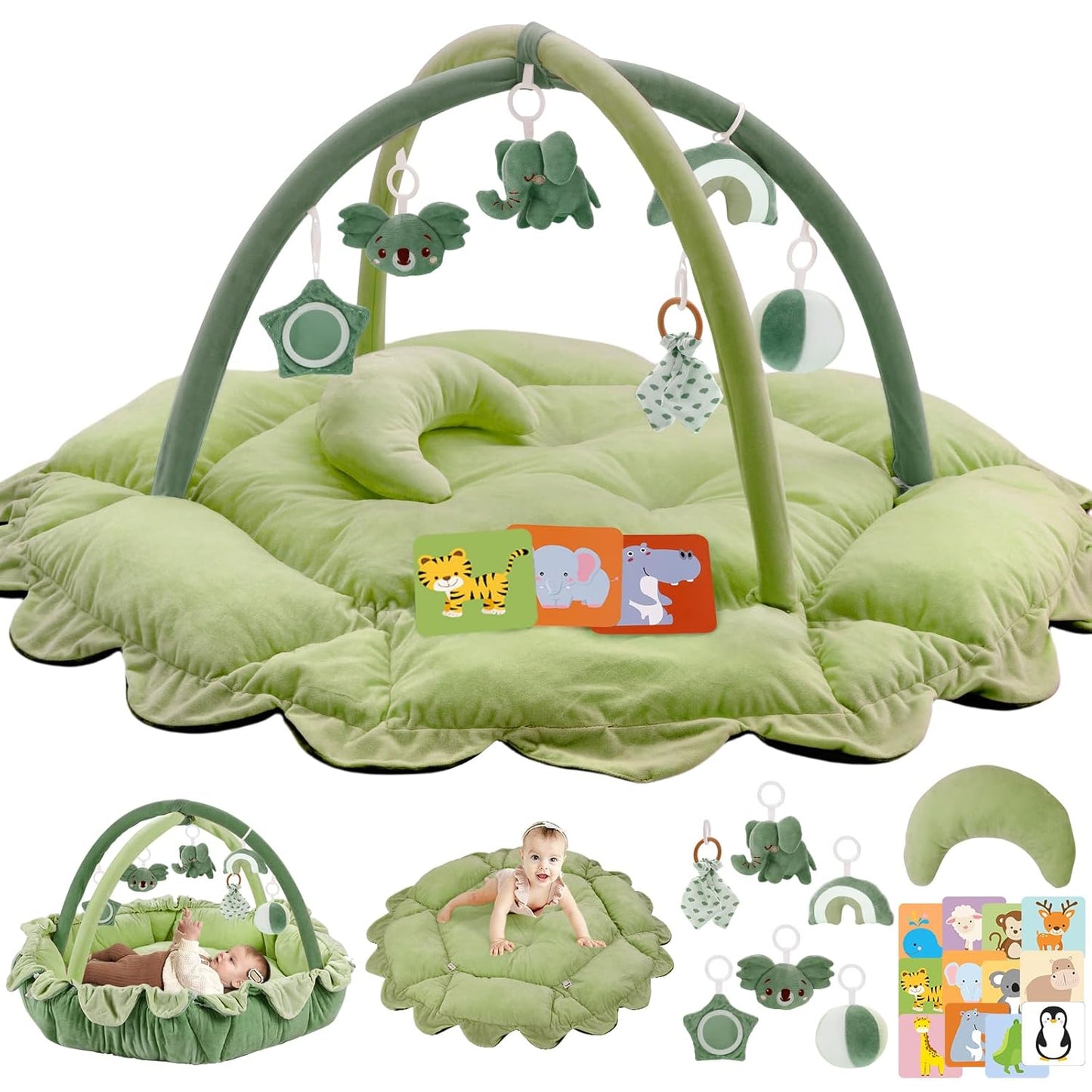 5-in-1 Plush Baby Play Gym for Development and Fun