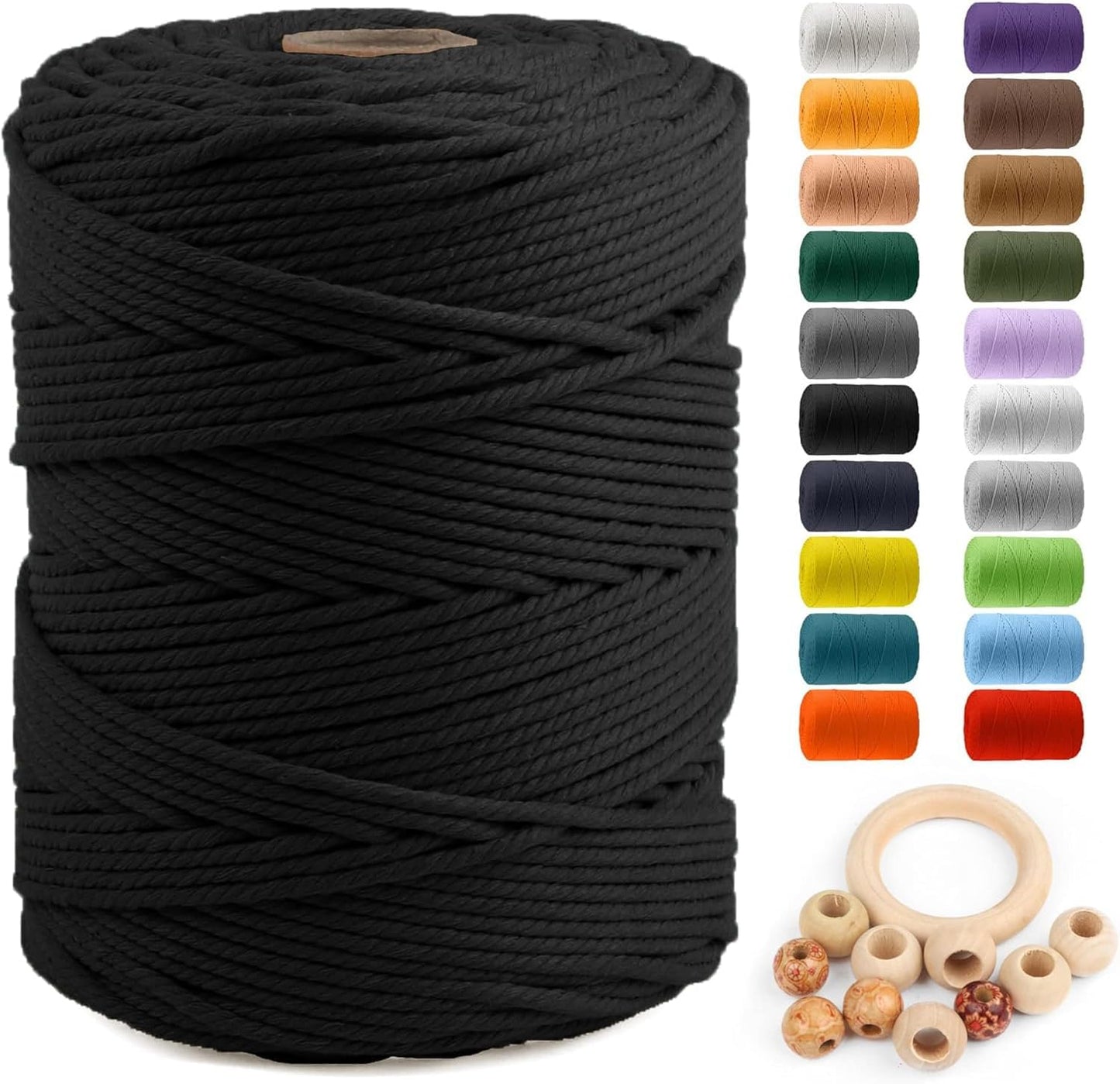 Macrame Cotton Cord 5mm x 328yds for Crafting and DIY Projects