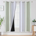 Estelar Textiler Sage and Greyish White Ombre Blackout Curtains 72 in