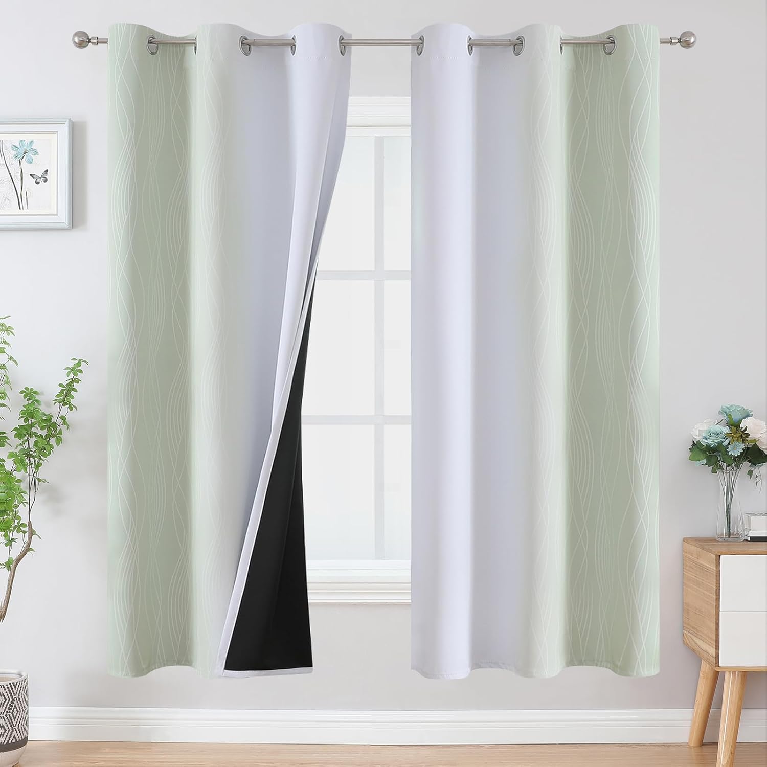 Ombre Blackout Curtains for Bedroom and Living Room 72 in Length
