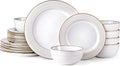 Ceramic Dinnerware Set 18 pcs Embossed Stoneware - Elegant Service