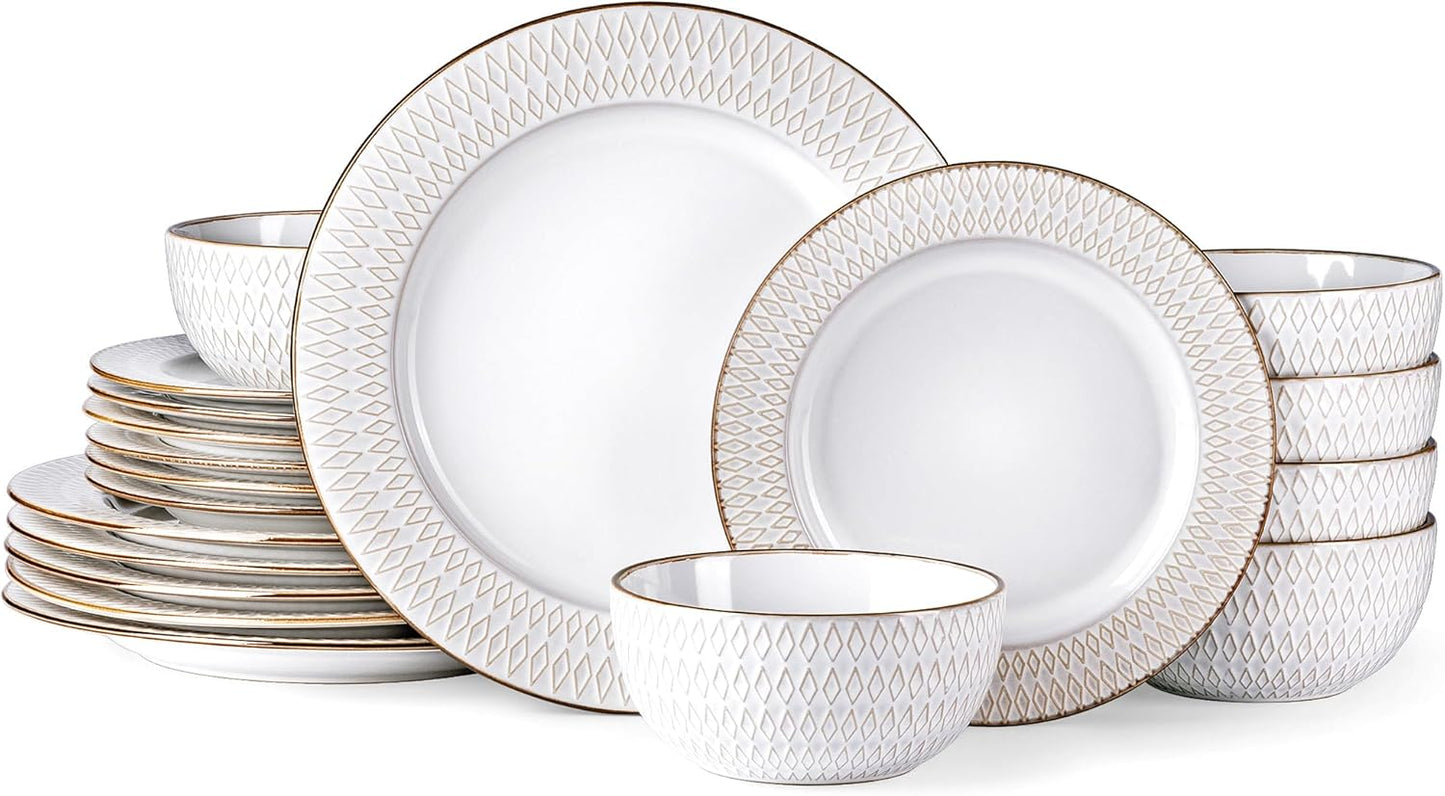 Elegant 18-Piece Ceramic Dinnerware Set for Stylish Dining