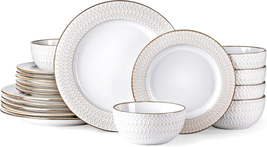 Elegant 18-Piece Ceramic Dinnerware Set for Stylish Dining