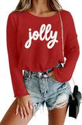 Women Merry Christmas Sweater Long Sleeve Xmas Knitted Top - Cozy soft