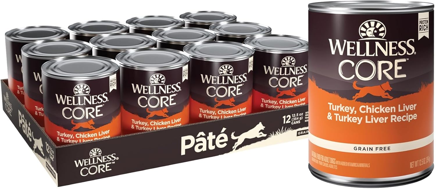 Wellness CORE Natural Wet Grain Free Dog Food, Turkey & Chicken