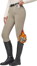 Willit Women's Fleece Riding Breeches - Warm, Grippy Winter Tights
