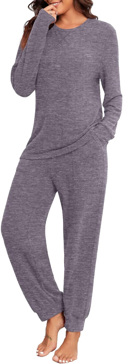PrinStory Womens Pajama Sets Long Sleeve Soft Pjs for Comfort