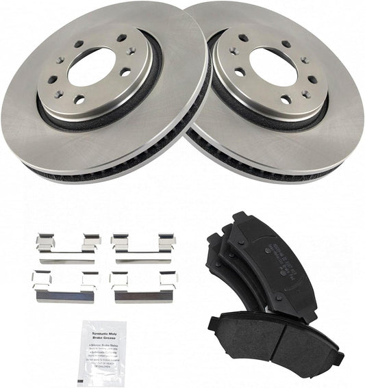 TRQ Front Brake Pad & Rotor Kit for 2003-2004 Cadillac Seville