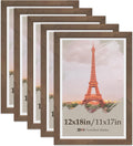 VCK 12x18 Picture Frame 5 Pack - Brown Walnut Wood Poster Frames