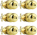 Probrico Polished Brass Privacy Interior Door Knobs 6 Pack - Classic