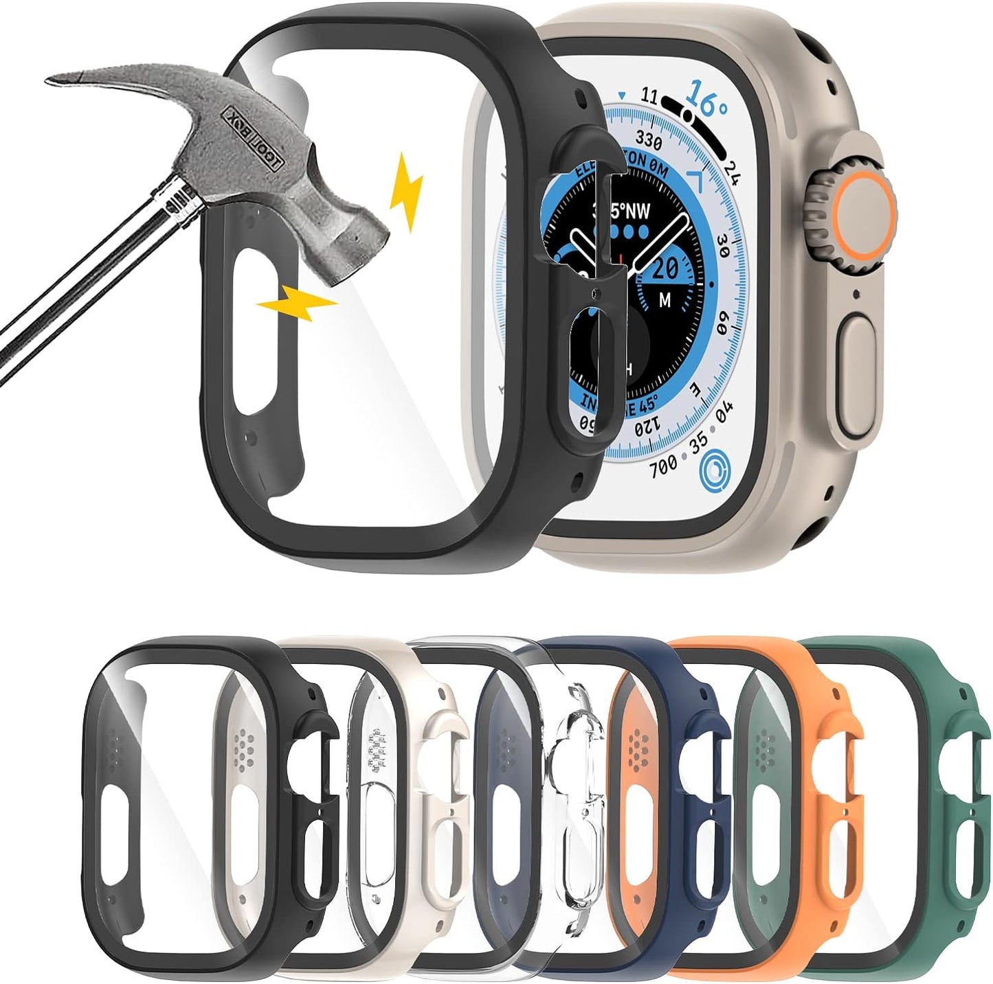 Ultra 2/Ultra 49mm Apple Watch Case + Glass Protector - Scratch Resistant