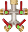 Hose Splitter 4 Way High Flow Garden Hose Splitter - Full Flow Brass