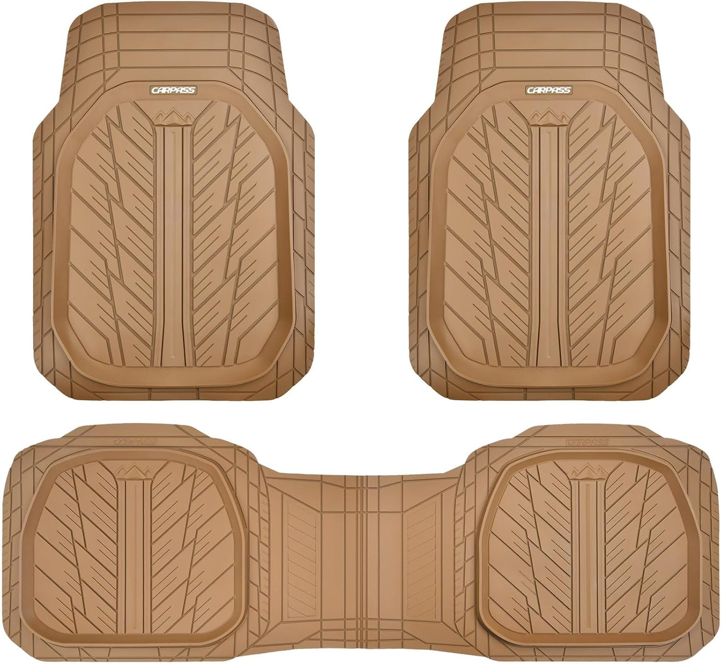 CAR PASS DeepDish Rubber Floor Mats for All Weather Protection