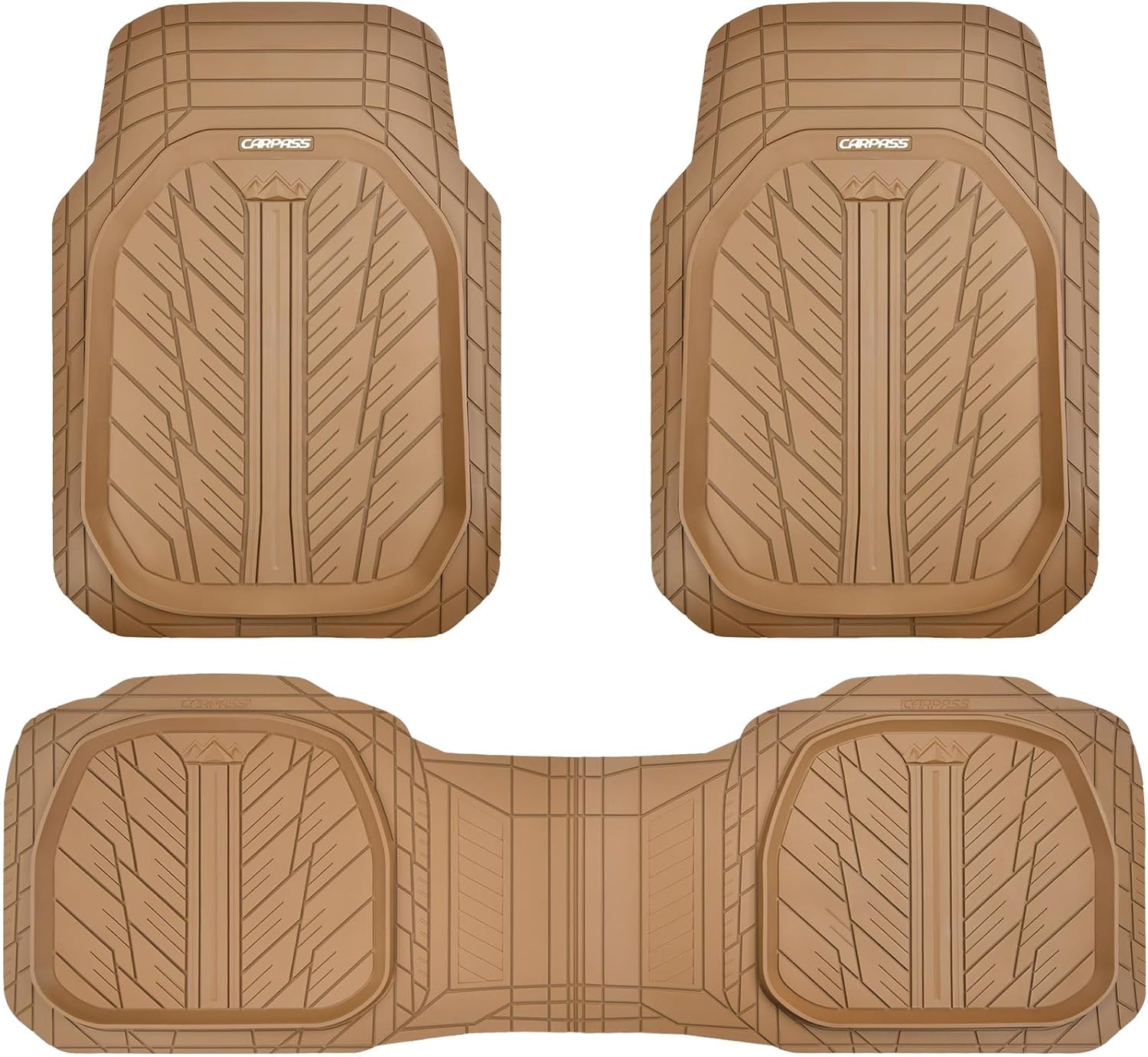 CAR PASS DeepDish Rubber Floor Mats for All Weather Protection