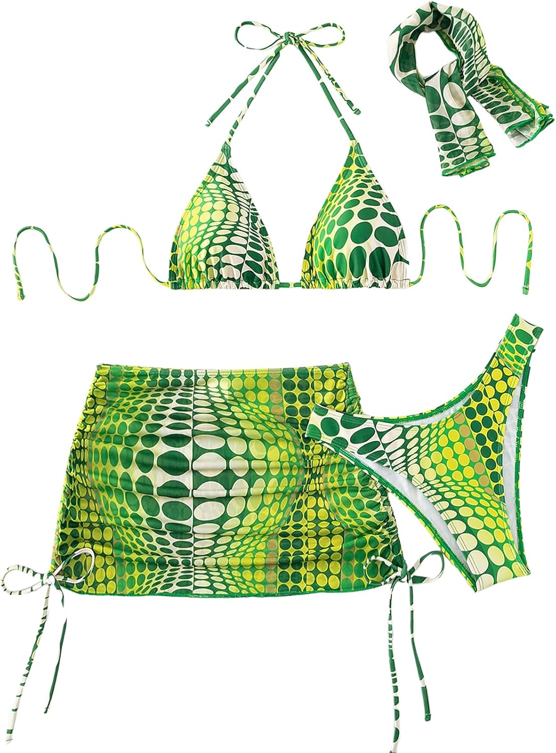 COZYEASE Women's 4 Piece Swimsuits Sexy Bikini Set for Summer