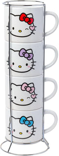 Hello Kitty Faces and Hearts 4pc Ceramic Mug Stack Set - Cute