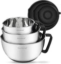 Rorence Stainless Steel Mixing Bowls Set with Pour Spout and Lid