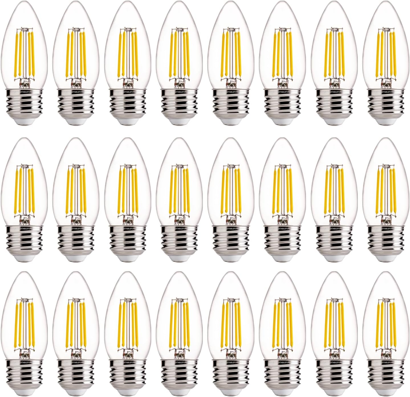 Dimmable LED B11 E26 Candelabra Base Bulbs for Chandelier Use