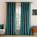 MIULEE Teal Velvet Curtains 84 in 2 Panels - Luxury Blackout Drapes