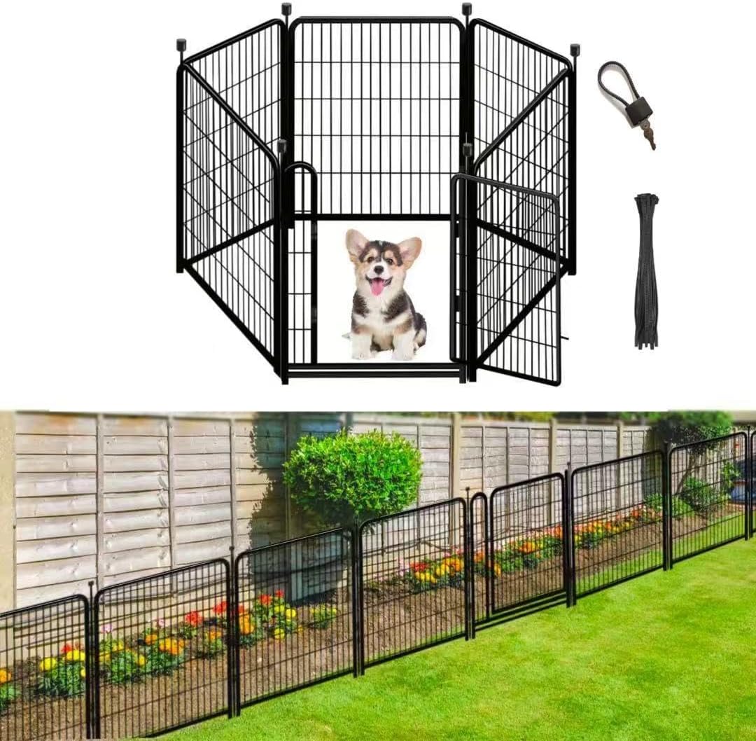 48in High Garden Fencing with 21in Wide Gate for Dogs