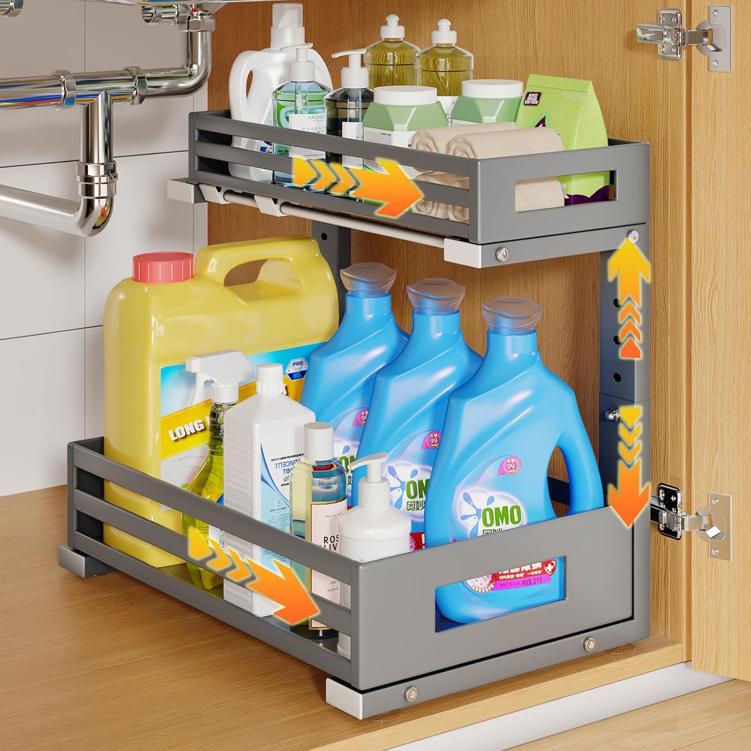 Under Sink Organizers and Storage for Kitchen and Bathroom