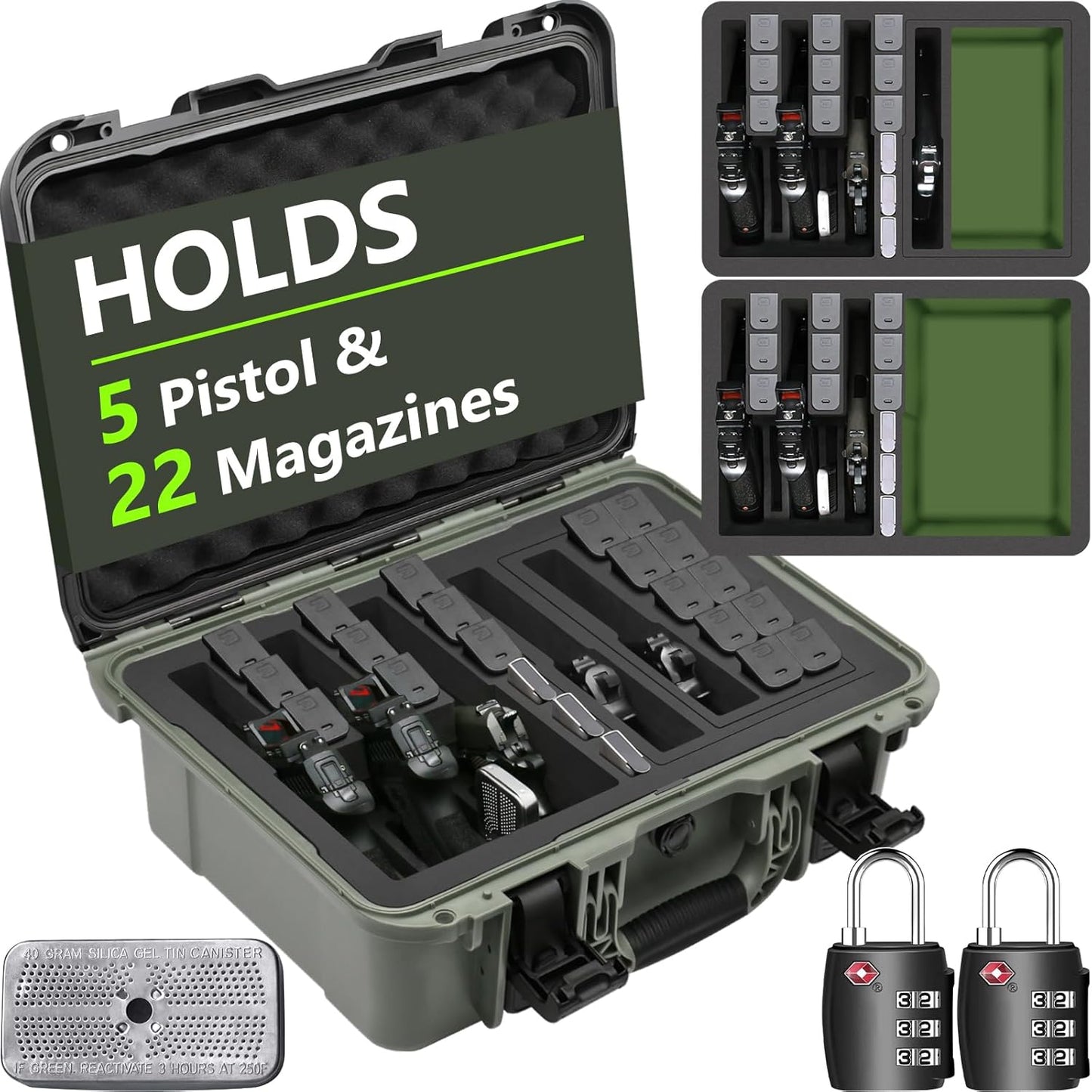 TSA Approved Pistol Gun Case for Multiple Handguns Travel