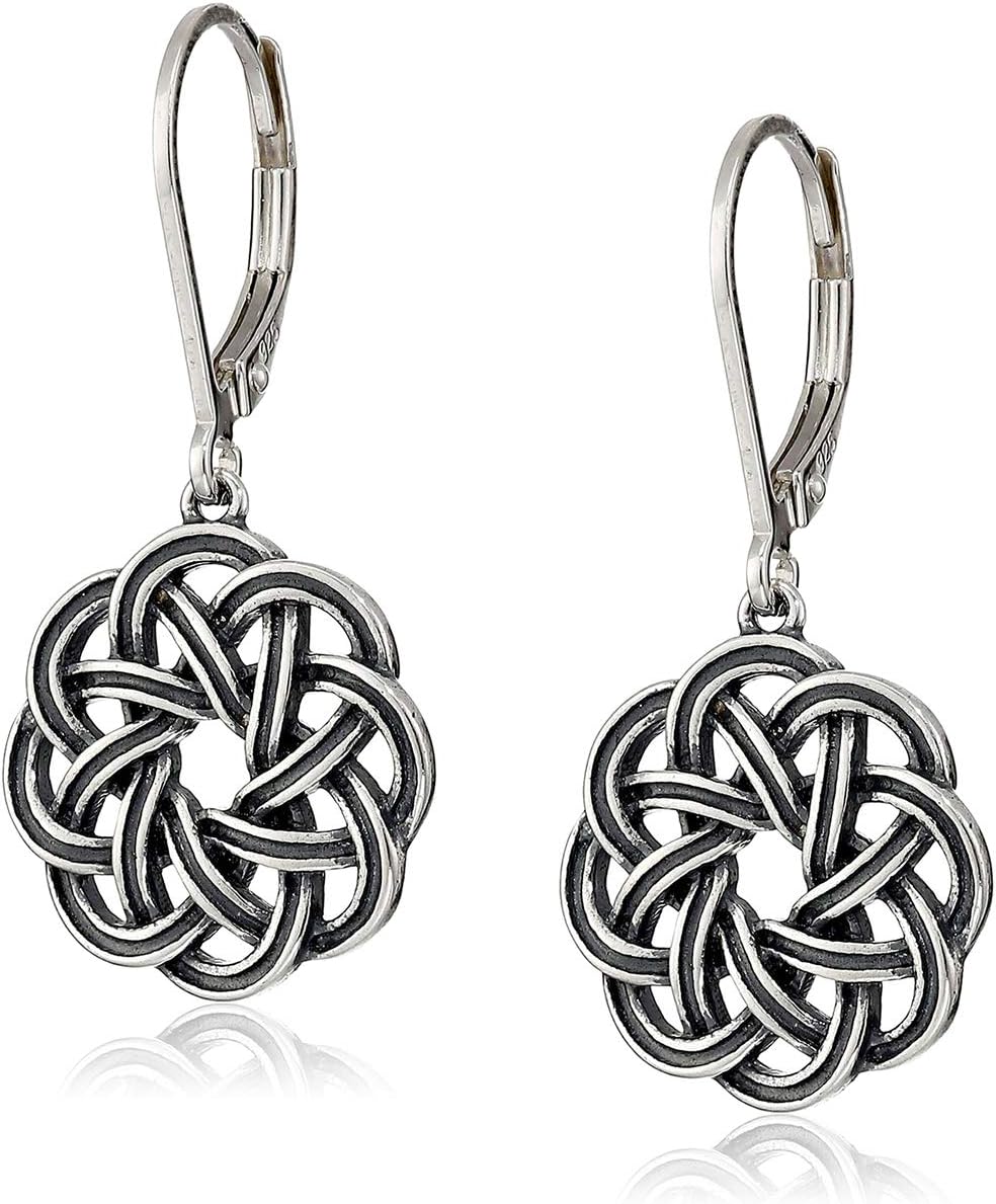 Sterling Silver Dangle Earrings for Women - Celtic Knot Design