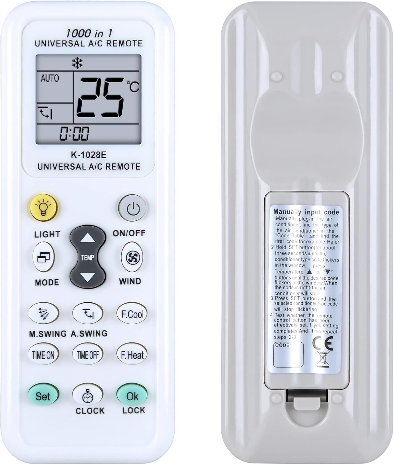 Universal A/C Remote Control - Compatible with 1000+ Brands!