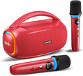 Karaoke Machine for Adults and Kids Red - Portable Bluetooth PA