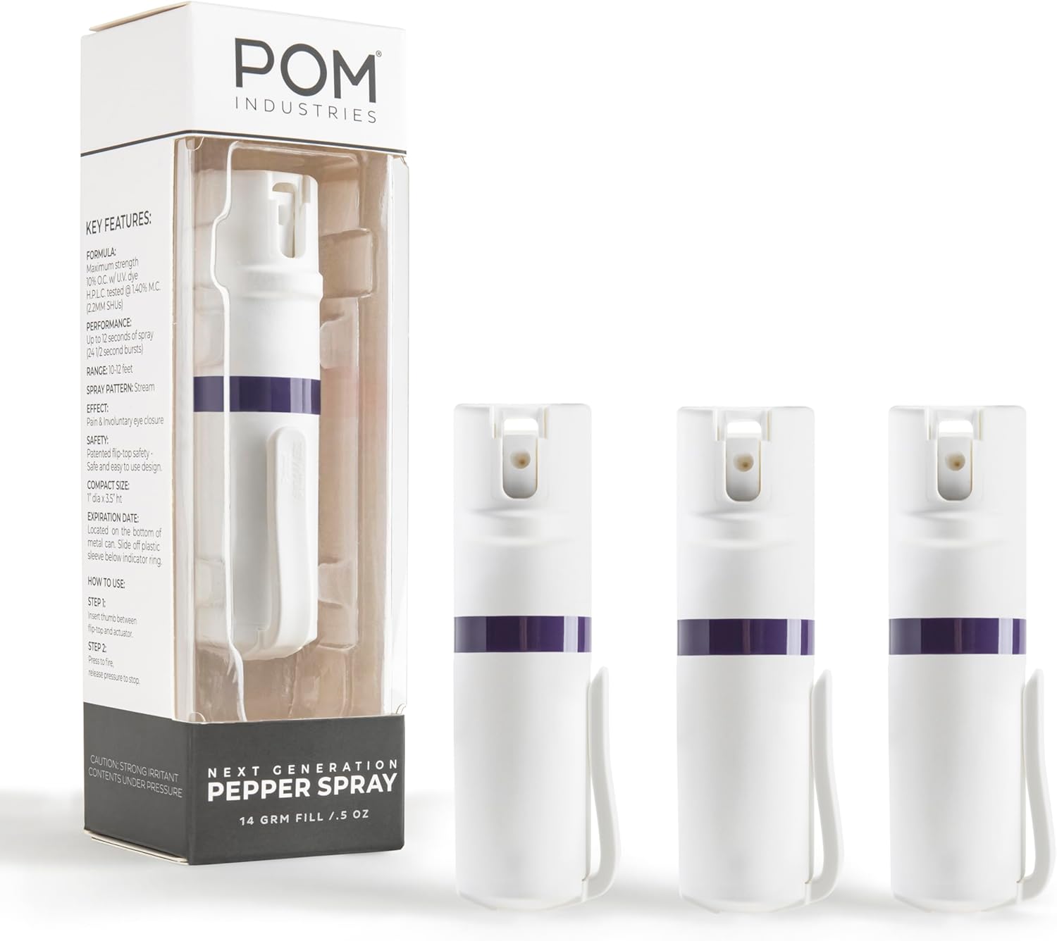 POM Pepper Spray Pocket Clip - Maximum Strength Self Defense