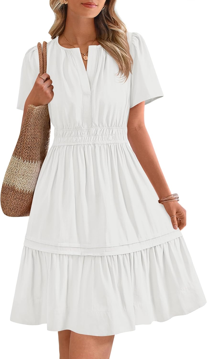 BTFBM Women's Casual Dresses for Summer Spring V Neck Style