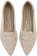 Flats for Womens Classic Pointed Toe Ballet Flats Comfortable Knit 18